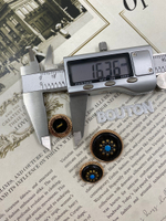 Пуговицы винтажные черный перламутр с цветком