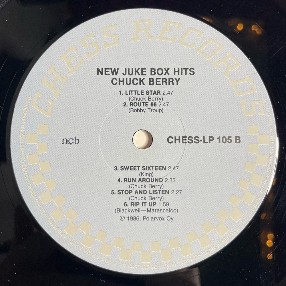 Винтажная виниловая пластинка LP Chuck Berry New Juke Box Hits (Финляндия 1987)