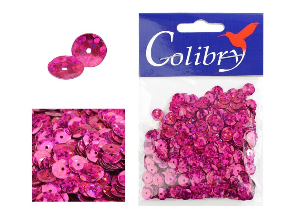 Пайетки граненые голографические-10гр-6мм-Colibry