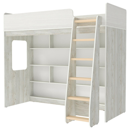 Кровать-чердак КарИВи Л-C601.2 80х190 Винтерберг Белое Дерево