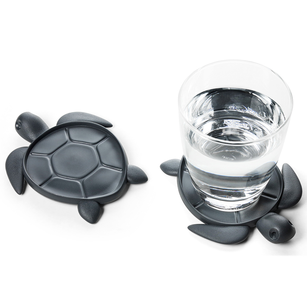 Подставка под стаканы Qualy Save Turtle темно-серый