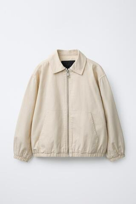 ZARA КУРТКА-БОМБЕР, СВЕТЛО-БЕЖЕВЫЙ