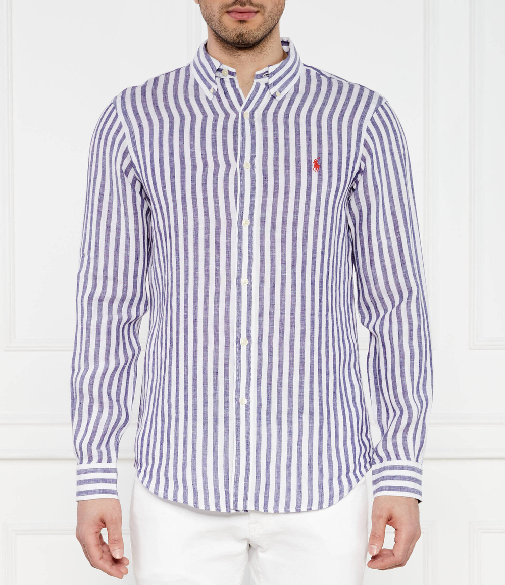 Льняная рубашка POLO RALPH LAUREN - фиолетовый(710837274)