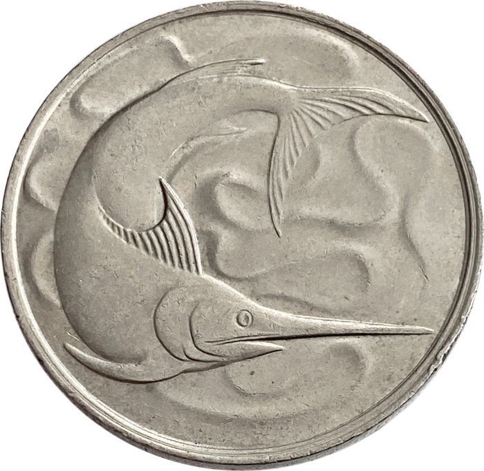 20 центов 1967-1984 Сингапур XF