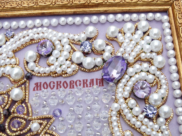 ЖС-7-ЗФ Набор для вышивания хрустальными камнями Матрона Московская (сиреневый)