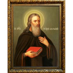 Онуфрий Печерский, Молчаливый преподобный. Икона на холсте.