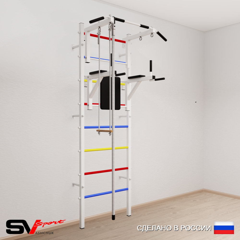Шведская стенка Sv Sport усиленная 676 (Турник стандарт/Брусья/Канат/Трапеция)