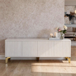 Тумба под телевизор на ножках ROYAL 5047 эко (Белый-Золото)