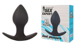 Чёрная анальная пробка с широким основанием Sex Expert - 8 см. (Цвет: черный)