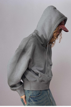 Худи женский Nothomme Monterest vintage washed irregular tie-dye fleece-lined split hoodie