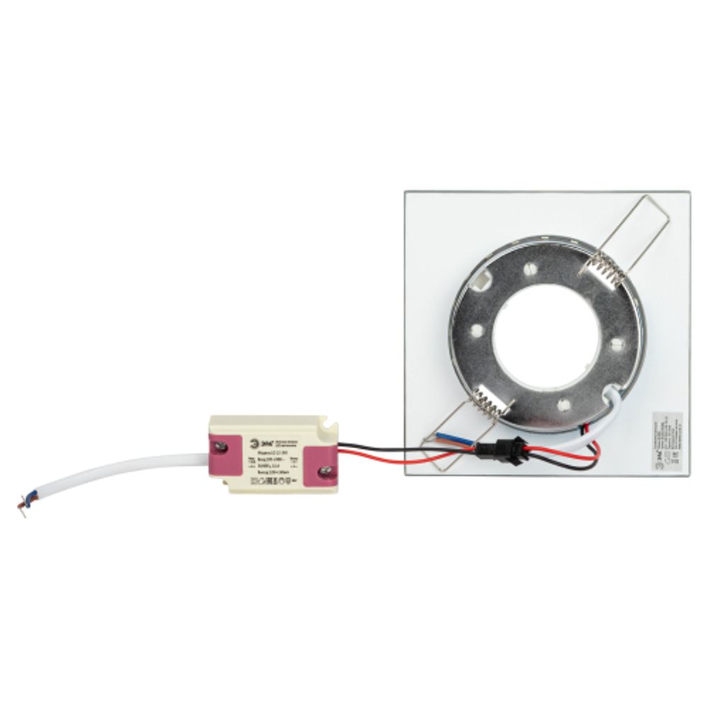 Встраиваемый светильник со светодиодной подсветкой ЭРА DK LD50 CH/SHSL GX53 хром серебро | Встраиваемые LED светильники