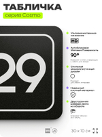 Табличка с номером кабинета "Кабинет №29", для офиса, 30 х 10 см, серия COSMO, черная, Айдентика Технолоджи