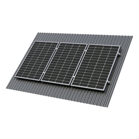 Крепёж трёх солнечных батарей 300-600 Вт на наклонную крышу. 70 мм, фото №997277559