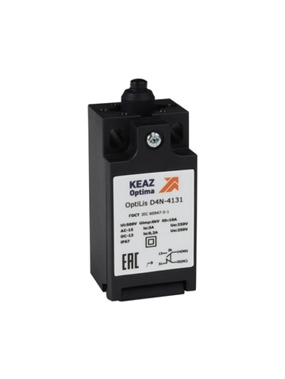 Выключатель концевой OptiLiS D4N-4131 толкатель пластик. EN 50047 XCKN2112P20 КЭАЗ 365302