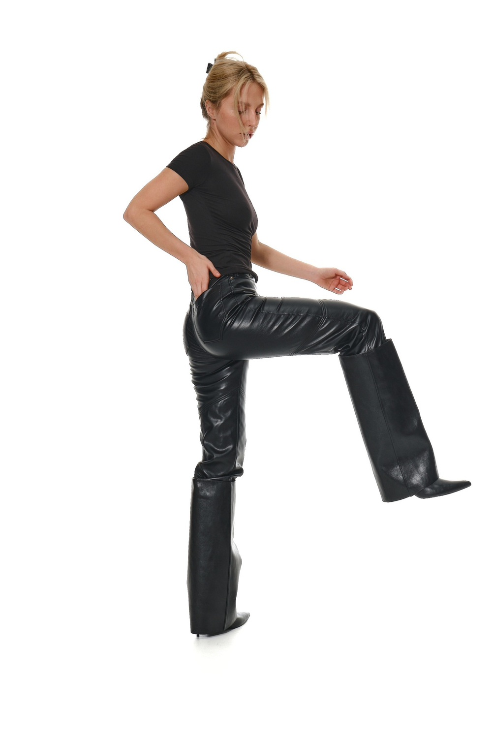 PANTS BLACK LEATHER