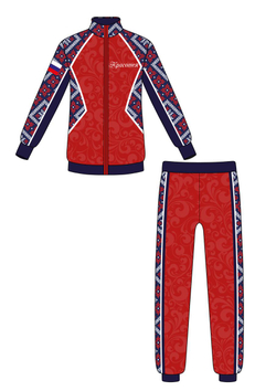 Red sports team suit with Ethnic pattern