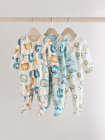 Комбинезон / Cлип для малышей Next E19-557, 3 шт., Бежевый, Голубой