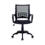 Кресло оператора Бюрократ CH-695N/BLACK, PL, спинка сетка черная TW-01, сиденье ткань черная TW-11, механизм качания (до 150кг)