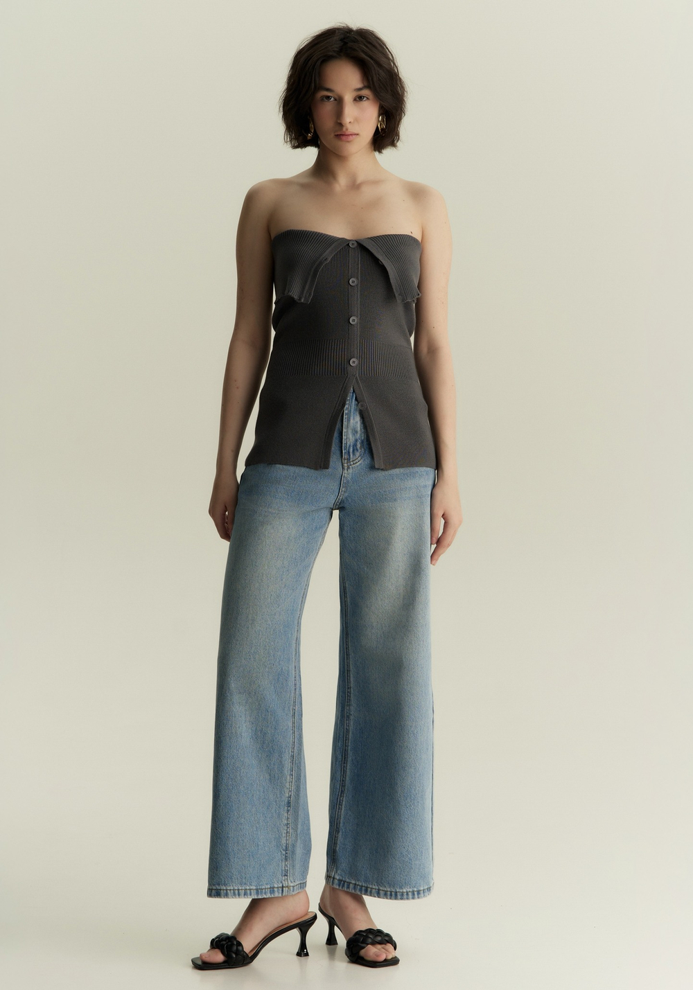 Пояс из трикотажа на пуговицах