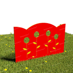 Забор уличный из экопластика Подсолнухи, секция 1000х740 мм