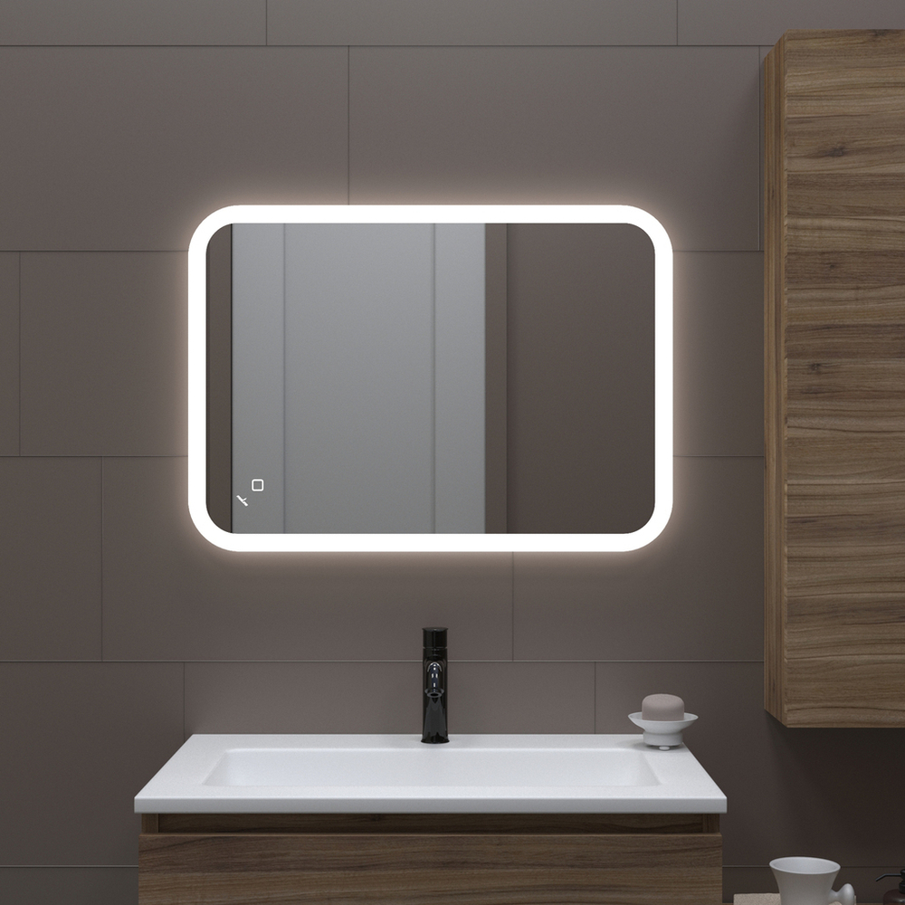 Зеркало MIXLINE "Колорит" ЭКОНОМ 500*700 (ШВ) сенсорный выкл, светодиодная подсветка, универс.крепеж