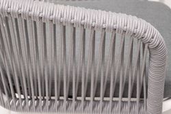 "Малага" обеденная группа на 6 персон со стульями "Марсель", каркас белый, роуп светло-серый