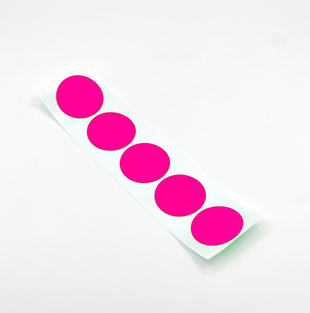 Клейкая лента ФОРМА КРУГ 40мм @ultraMATT SIGN Розовый (светится в ультрафиолете) - 100 штук