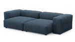 Диван Фиджи двухсекционный (большой и глубокий) Cilium Indigo 273*137*62 см, Синий Вельвет Нераскладной Фиеста
