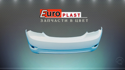 Бампер задний белый на Hyundai Solaris 2010-2014 седан
