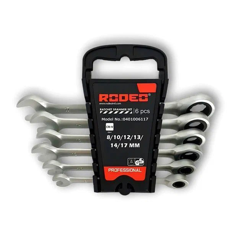 Набор комбинированных гаечных ключей с трещоткой Rodeo (6 штук), 401006117
