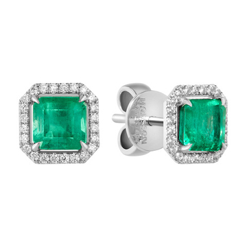 Серьги с Изумрудом и Бриллиантами, Е0070-5/3