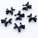 Подвеска Пудель из шариков, цвет черный, размер 18*16 мм, цена за 1 шт