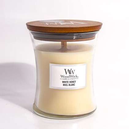 Свеча ароматическая WoodWick White Honey средняя 275 г.