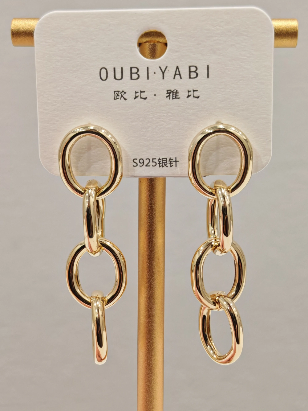 Серьги Oubi Yabi «Золотые звенья» Gold 14K