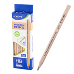 Набор ч/г карандашей, Yalong HB, "Классик", дерево, без ластика, трехгранный, заточенный, 4 мм, jumbo, цвет корп натур. дерево, 12 шт/уп, европодвес