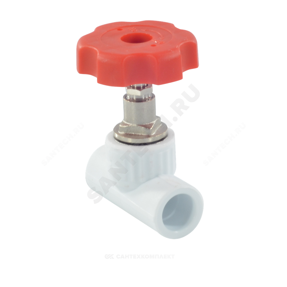 Клапан (вентиль) PP-R запорный белый Дн 20х90гр внутренняя пайка VALFEX 10146020