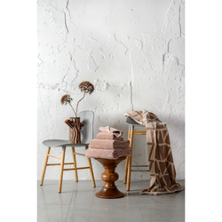 Полотенце жаккардовое 70х140см Tkano Wild с авторским дизайном Geometry коричнево-бежевое