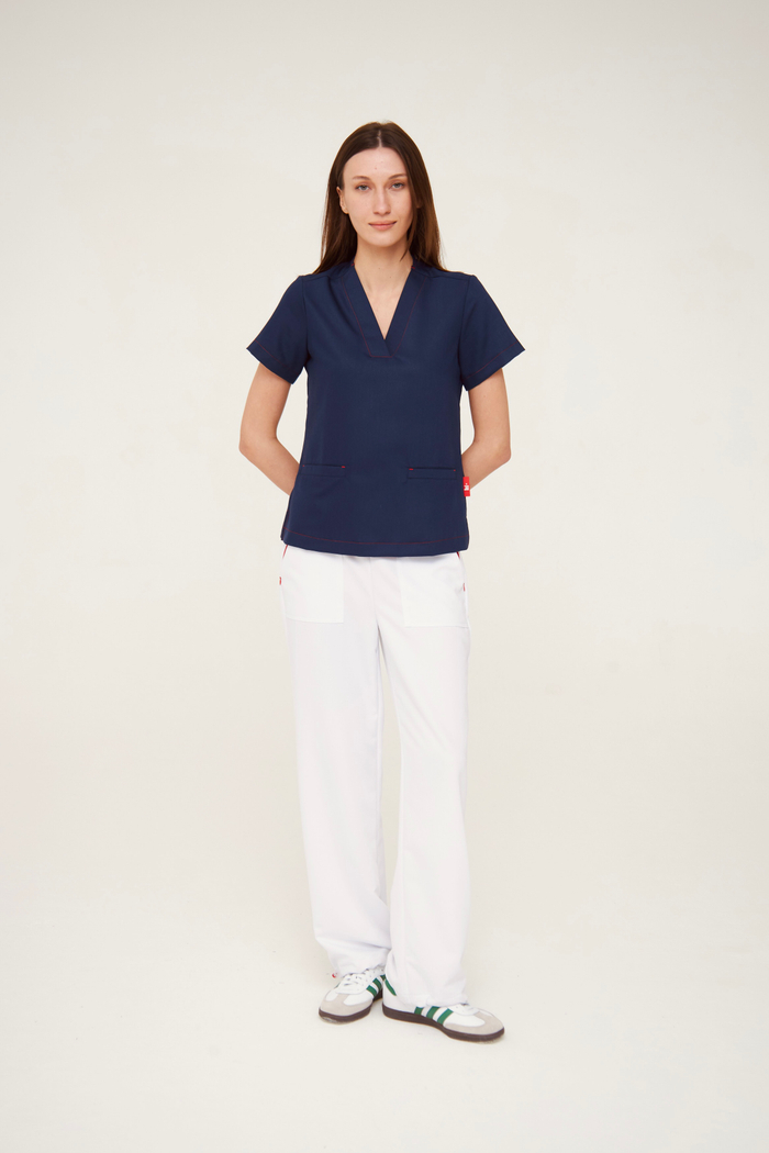 Брюки свободные медицинские женские Йошо, кремовый