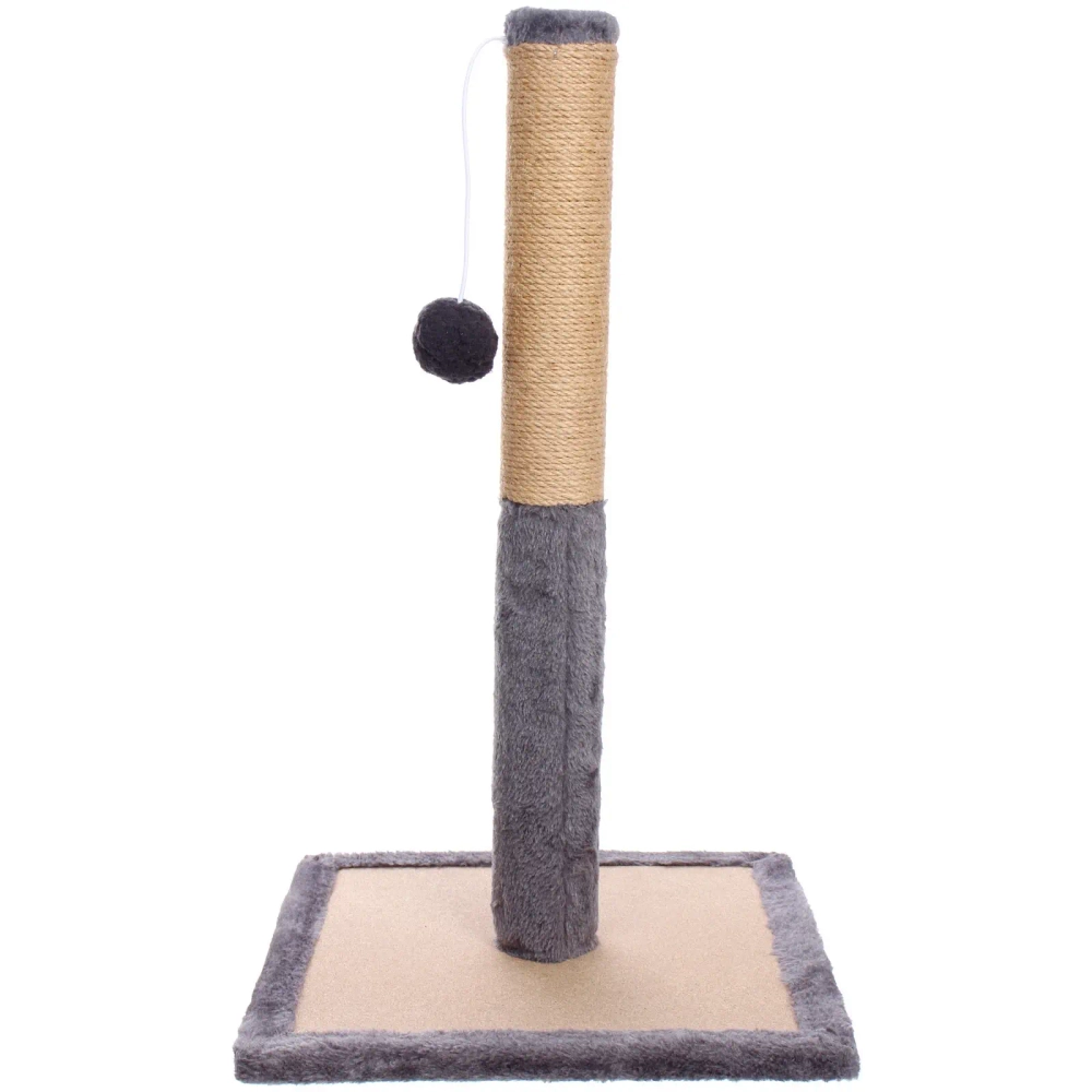Когтеточка на подставке «Счастливый хвост!, цвет серый, 30*30*52см / d-6см