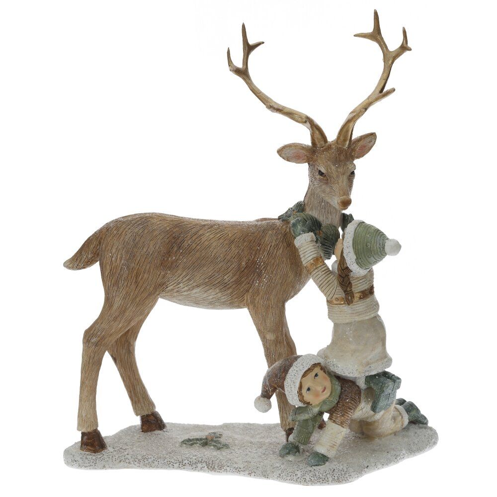 GAEM Фигурка декоративная "Олень и дети", L20 W9 H23 см