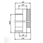 Дымоход сэндвич Ф140(430/0,5)х210(430/0,5) Д=1000мм (Коракс)