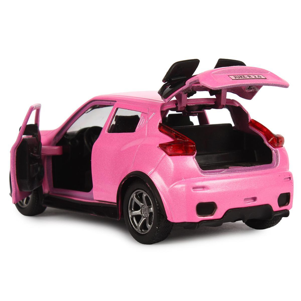 Модель ин. мет. "Nissan Juke-R 2.0" 12см, двер, багаж, розовый, коробка (Технопарк)