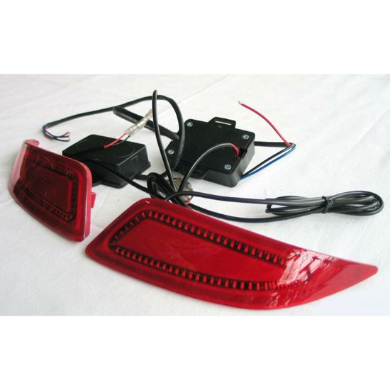 Светодиодные вставки в задний бампер Тойота Камри 55 V2 type