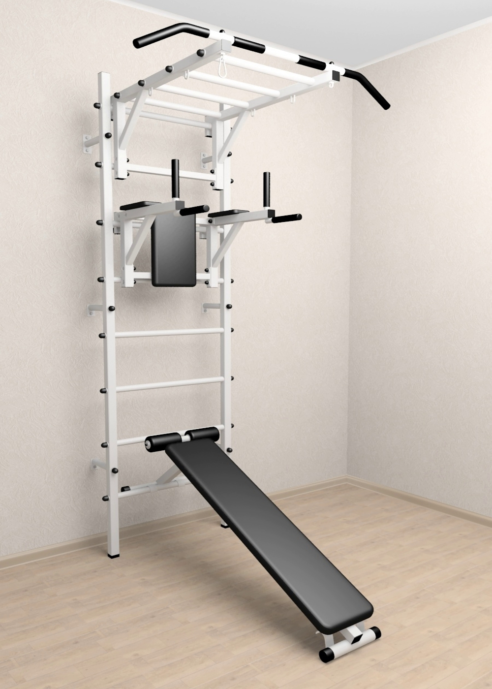 Шведская стенка Sv Sport 524 (Турник рукоход/Брусья/Скамья)