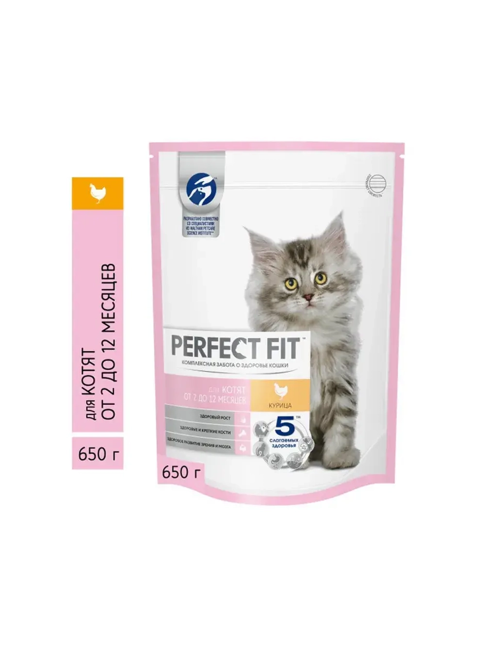 Perfect Fit сухой корм для котят с курицей 650 г
