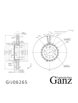 Диск тормозной передний с покрытием VOLVO XC90 02-> /VENT D=328MM GANZ GIJ06265