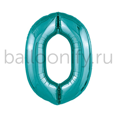 Шар ЦИФРА 0 Металлик Ocean 40" 102 см