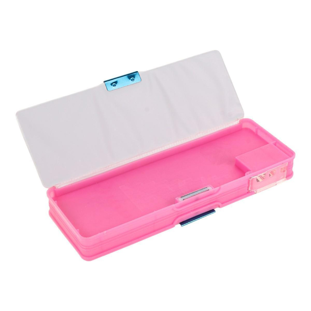 Пенал пластиковый "Капибара" с блестками, 2 отв., с точилкой, 3 вида микс