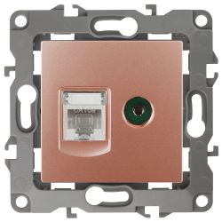 12-3110-14 ЭРА Розетка комбинированная RJ45+TV, IP20, Эра12, медь | Эра 12 Медь
