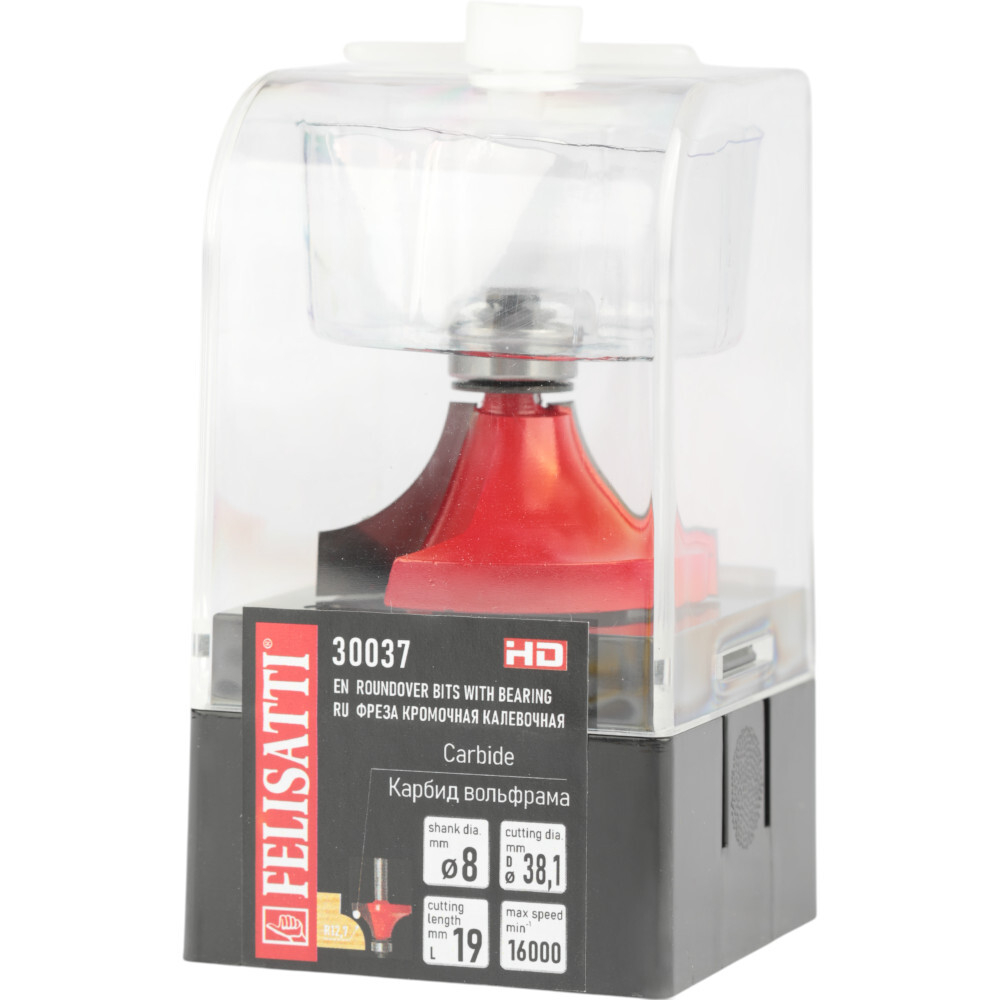 Фреза кромочная калевочная FELISATTI 38.1х19мм R12.7 хвостовик 8мм   30037